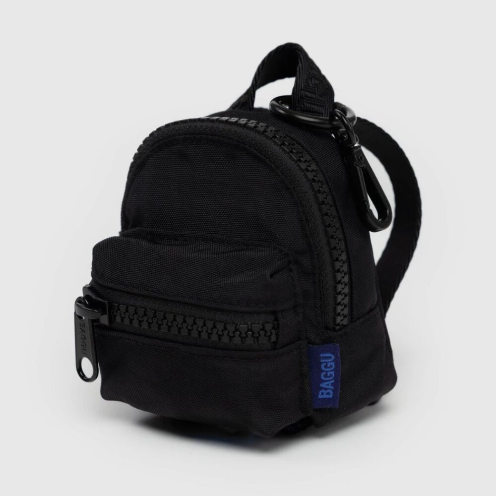 BAGGU Nylon Black Mini Backpack Bag Charm